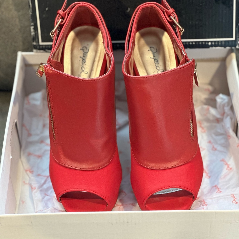 Women's Red Peep Toe Heels
